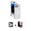 MARSİLYAN™- iPhone 15 Pro Max Kılıf Nova Modern Prime - Siyah 3D Antistatik Mat Seramik Nano Ekran Koruyucu + PVD Metal Kamera Lens - GS