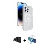 MARSİLYAN™- iPhone 15 Pro Max Kılıf Nova Modern Prime - Siyah 3D Antistatik Seramik Nano Ekran Koruyucu + Raze Metal Kamera Lens - SH