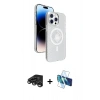 MARSİLYAN™- iPhone 15 Pro Max Kılıf Nova Modern Prime - Siyah 3D Antistatik Seramik Nano Ekran Koruyucu + Titanyum Gri Raze Metal Kamera Lens