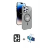 MARSİLYAN™- iPhone 15 Pro Max Kılıf Nova Modern Prime - Siyah 3D Antistatik Seramik Nano Ekran Koruyucu + PVD Metal Kamera Lens - LT