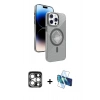 MARSİLYAN™- iPhone 15 Pro Max Kılıf Nova Modern Prime - Siyah 3D Antistatik Seramik Nano Ekran Koruyucu + PVD Metal Kamera Lens - GS