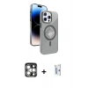 MARSİLYAN™- iPhone 15 Pro Max Kılıf Nova Modern Prime - Siyah Bilvis 0.18mm Plus Cam Ekran Koruyucu + PVD Metal Kamera Lens - GS