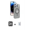 MARSİLYAN™- iPhone 15 Pro Max Kılıf Nova Modern Prime - Siyah Bilvis 0.18mm Plus Cam Ekran Koruyucu + PVD Metal Kamera Lens - SH