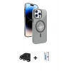 MARSİLYAN™- iPhone 15 Pro Max Kılıf Nova Modern Prime - Siyah Bilvis 0.18mm Plus Cam Ekran Koruyucu + Raze Metal Kamera Lens - TMGI