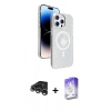 MARSİLYAN™- iPhone 15 Pro Max Kılıf Nova Modern Prime - Siyah Bilvis 5in1 3D Magic Cam Ekran Koruyucu + Raze Metal Kamera Lens - GS
