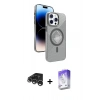 MARSİLYAN™- iPhone 15 Pro Max Kılıf Nova Modern Prime - Siyah Bilvis 5in1 3D Magic Cam Ekran Koruyucu + Raze Metal Kamera Lens - GS