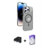 MARSİLYAN™- iPhone 15 Pro Max Kılıf Nova Modern Prime - Siyah Bilvis 5in1 3D Magic Cam Ekran Koruyucu + Raze Metal Kamera Lens - LT