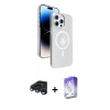 MARSİLYAN™- iPhone 15 Pro Max Kılıf Nova Modern Prime - Siyah Bilvis 5in1 3D Magic Cam Ekran Koruyucu + Raze Metal Kamera Lens - LT