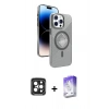 MARSİLYAN™- iPhone 15 Pro Max Kılıf Nova Modern Prime - Siyah Bilvis 5in1 3D Magic Cam Ekran Koruyucu + PVD Metal Kamera Lens - SH