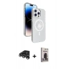 MARSİLYAN™- iPhone 15 Pro Max Kılıf Nova Modern Prime - Siyah Bilvis Hayalet Cam Ekran Koruyucu + Gümüş Raze Metal Kamera Lens