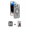 MARSİLYAN™- iPhone 15 Pro Max Kılıf Nova Modern Prime - Siyah Bilvis Hayalet Cam Ekran Koruyucu + PVD Metal Kamera Lens - LT