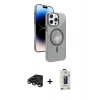 MARSİLYAN™- iPhone 15 Pro Max Kılıf Nova Modern Prime - Siyah Bilvis Hayalet Cam Ekran Koruyucu + Raze Metal Kamera Lens - TMGI