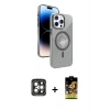 MARSİLYAN™- iPhone 15 Pro Max Kılıf Nova Modern Prime - Siyah Buffer Cam Ekran Koruyucu + PVD Metal Kamera Lens - GI