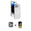 MARSİLYAN™- iPhone 15 Pro Max Kılıf Nova Modern Prime - Siyah Buffer Cam Ekran Koruyucu + PVD Metal Kamera Lens - LT