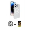 MARSİLYAN™- iPhone 15 Pro Max Kılıf Nova Modern Prime - Siyah Buffer Cam Ekran Koruyucu + PVD Metal Kamera Lens - GS