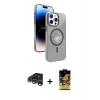 MARSİLYAN™- iPhone 15 Pro Max Kılıf Nova Modern Prime - Siyah Buffer Cam Ekran Koruyucu + Raze Metal Kamera Lens - GS