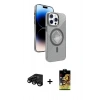 MARSİLYAN™- iPhone 15 Pro Max Kılıf Nova Modern Prime - Siyah Buffer Cam Ekran Koruyucu + Raze Metal Kamera Lens - SH