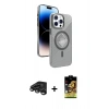 MARSİLYAN™- iPhone 15 Pro Max Kılıf Nova Modern Prime - Siyah Buffer Cam Ekran Koruyucu + Raze Metal Kamera Lens - TMGI