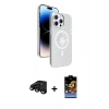 MARSİLYAN™- iPhone 15 Pro Max Kılıf Nova Modern Prime - Siyah Buffer Hayalet Cam Ekran Koruyucu + Raze Metal Kamera Lens - SH