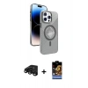 MARSİLYAN™- iPhone 15 Pro Max Kılıf Nova Modern Prime - Siyah Buffer Hayalet Cam Ekran Koruyucu + Raze Metal Kamera Lens - SH