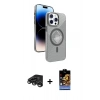 MARSİLYAN™- iPhone 15 Pro Max Kılıf Nova Modern Prime - Siyah Buffer Hayalet Cam Ekran Koruyucu + Raze Metal Kamera Lens - TMGI
