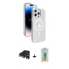 MARSİLYAN™- iPhone 15 Pro Max Kılıf Nova Modern Prime - Siyah Polymer Nano Ekran Koruyucu + Raze Metal Kamera Lens - GS