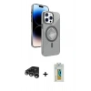 MARSİLYAN™- iPhone 15 Pro Max Kılıf Nova Modern Prime - Siyah Polymer Nano Ekran Koruyucu + Raze Metal Kamera Lens - GS