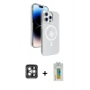 MARSİLYAN™- iPhone 15 Pro Max Kılıf Nova Modern Prime - Siyah Polymer Nano Ekran Koruyucu + PVD Metal Kamera Lens - GI