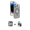 MARSİLYAN™- iPhone 15 Pro Max Kılıf Nova Modern Prime - Siyah Vanessa Magic Hayalet Cam + PVD Metal Kamera Lens - GS