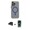 MARSİLYAN™- iPhone 15 Pro Max Kılıf Odak Form Özel Seri - Şeffaf 360 Full Body Arka Koruyucu + Raze Metal Kamera Lens - GS