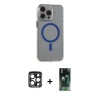 MARSİLYAN™- iPhone 15 Pro Max Kılıf Odak Form Özel Seri - Siyah 360 Mat Full Body Arka Koruyucu + PVD Metal Kamera Lens - LT