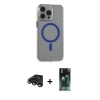MARSİLYAN™- iPhone 15 Pro Max Kılıf Odak Form Özel Seri - Siyah 360 Mat Full Body Arka Koruyucu + Raze Metal Kamera Lens - TMGI