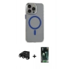 MARSİLYAN™- iPhone 15 Pro Max Kılıf Odak Form Özel Seri - Siyah 360 Mat Full Body Arka Koruyucu + Siyah Raze Metal Kamera Lens