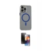 MARSİLYAN™- iPhone 15 Pro Max Kılıf Odak Form Özel Seri - Siyah 3D Antistatik Mat Seramik Nano Ekran Koruyucu