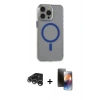 MARSİLYAN™- iPhone 15 Pro Max Kılıf Odak Form Özel Seri - Siyah 3D Antistatik Mat Seramik Nano Ekran Koruyucu + Raze Metal Kamera Lens - GS