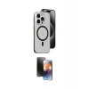 MARSİLYAN™- iPhone 15 Pro Max Kılıf Odak Form Özel Seri - Siyah 3D Antistatik Mat Seramik Nano Ekran Koruyucu