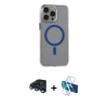 MARSİLYAN™- iPhone 15 Pro Max Kılıf Odak Form Özel Seri - Siyah 3D Antistatik Seramik Nano Ekran Koruyucu + Raze Metal Kamera Lens - LT