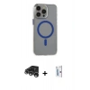 MARSİLYAN™- iPhone 15 Pro Max Kılıf Odak Form Özel Seri - Siyah Bilvis 0.18mm Plus Cam Ekran Koruyucu + Raze Metal Kamera Lens - GS