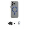 MARSİLYAN™- iPhone 15 Pro Max Kılıf Odak Form Özel Seri - Siyah Bilvis 0.18mm Plus Cam Ekran Koruyucu + Raze Metal Kamera Lens - TMGI