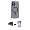 MARSİLYAN™- iPhone 15 Pro Max Kılıf Odak Form Özel Seri - Siyah Bilvis 5in1 3D Magic Cam Ekran Koruyucu + Raze Metal Kamera Lens - GS