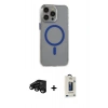 MARSİLYAN™- iPhone 15 Pro Max Kılıf Odak Form Özel Seri - Siyah Bilvis Hayalet Cam Ekran Koruyucu + Raze Metal Kamera Lens - SH