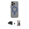 MARSİLYAN™- iPhone 15 Pro Max Kılıf Odak Form Özel Seri - Siyah Bilvis Hayalet Cam Ekran Koruyucu + Raze Metal Kamera Lens - LT