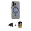MARSİLYAN™- iPhone 15 Pro Max Kılıf Odak Form Özel Seri - Siyah Buffer Cam Ekran Koruyucu + Raze Metal Kamera Lens - TMGI