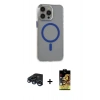 MARSİLYAN™- iPhone 15 Pro Max Kılıf Odak Form Özel Seri - Siyah Buffer Cam Ekran Koruyucu + Raze Metal Kamera Lens - LT
