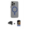MARSİLYAN™- iPhone 15 Pro Max Kılıf Odak Form Özel Seri - Siyah Buffer Hayalet Cam Ekran Koruyucu + Raze Metal Kamera Lens - GS