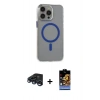 MARSİLYAN™- iPhone 15 Pro Max Kılıf Odak Form Özel Seri - Siyah Buffer Hayalet Cam Ekran Koruyucu + Raze Metal Kamera Lens - LT