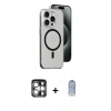 MARSİLYAN™- iPhone 15 Pro Max Kılıf Odak Form Özel Seri - Siyah Joko Magic 5D Cam + PVD Metal Kamera Lens - GS