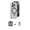 MARSİLYAN™- iPhone 15 Pro Max Kılıf Odak Form Özel Seri - Siyah Joko Magic 5D Cam + PVD Metal Kamera Lens - LT