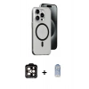 MARSİLYAN™- iPhone 15 Pro Max Kılıf Odak Form Özel Seri - Siyah Joko Magic 5D Cam + PVD Metal Kamera Lens - TU