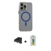MARSİLYAN™- iPhone 15 Pro Max Kılıf Odak Form Özel Seri - Siyah Polymer Nano Ekran Koruyucu + Raze Metal Kamera Lens - GS